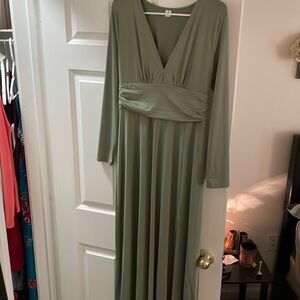 Long green dress